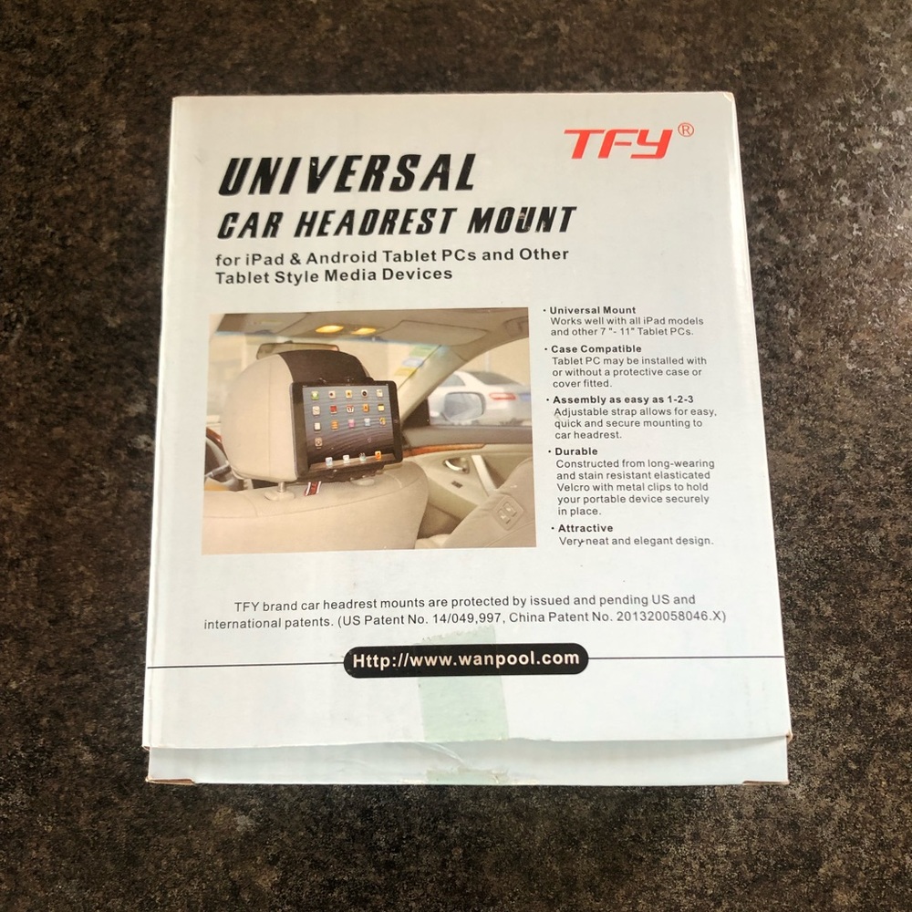 Over the seat tablet/iPad holder